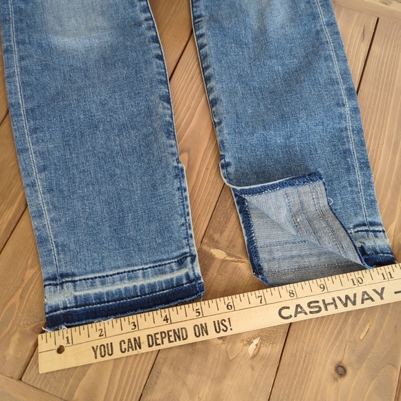 7 for all mankind The Ankle Skinny Split Raw Hem Jeans 25W - Picture 9 of 11